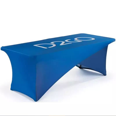 o poliéster 250G estala acima o pano da tampa de tabela do lance da tabela da feira profissional com ODM do logotipo