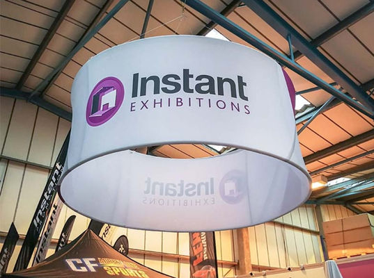 Sinal de suspensão afilado 60in da feira profissional dobrável circular da exposição da exposição do PNF acima