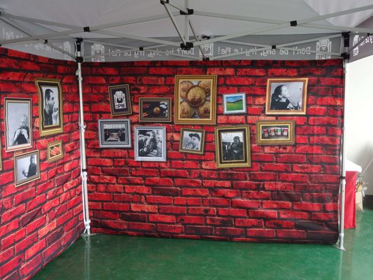 o dossel 10x10 da armação de aço do poliéster 600D estala acima o famoso exterior das barracas da feira profissional
