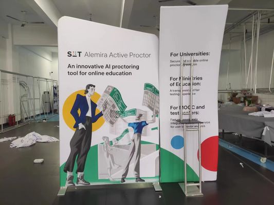 cabine justa de comércio do suporte retroiluminado de pouco peso da exposição da exposição da feira profissional da tela da tensão 230g